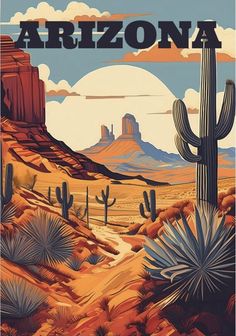 an arizona poster is shown in the desert