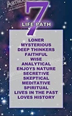 the poster for life path 7, which features seven mysterious things in space and stars