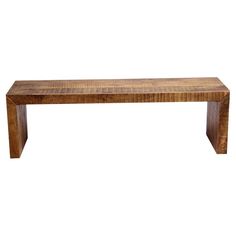 a wooden bench sitting on top of a white background