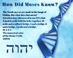 a blue spiral - like structure with the words how did moses know?