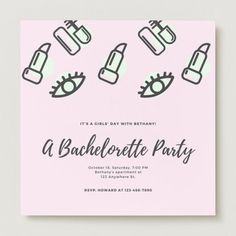 the bachelor party is set up in pink with black and green confetti on it