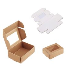 an open cardboard box with cut out pieces next to the lid and another empty one