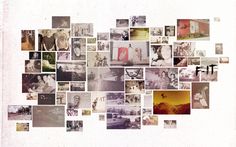 a collage of photos is arranged in the shape of a heart on a white background