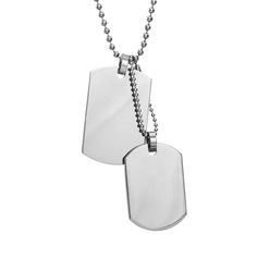 A small dog tag paired with a medium dog tag  to create one double Dog Tag Necklace. Engrave one or both stainless steel dog tags. Stainless Steel Dog Tag Necklace, Dog Tag Necklace Woman, Coordinates Jewelry, Dog Tag Pendant, Family Tree Necklace, Medium Dog, Monogram Jewelry, Chain Extenders, Cz Stud Earrings