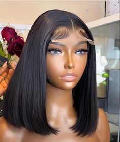 Bob Human Hair Wigs, Parting Hair, Rainbow Wig, Ombre Wigs, Brown Wig, Short Bob Wigs, Headband Wigs, Lace Closure Wig, Bob Wig