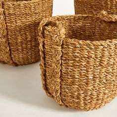 Seagrass Round Drum Baskets, Set Of 3 Organize Accessories, Seagrass Baskets, Natural Interior, Seagrass Basket, Beautiful Table Settings, Basket Set, Natural Care, Basket Sets, Accessory Organization