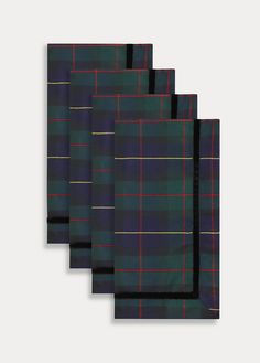 BLACK WATCH TARTAN NAPKIN SET OF 4 Royal Stewart Tartan Napkins, Green Velvet Table Runner, Tartan Napkins, Nye Decor, Christmas Rules, Velvet Table Runner, Dress Layers, Tartan Wallpaper, Velvet Table