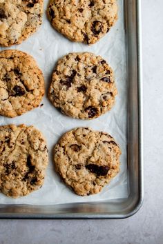 chocolate chip cookies on a baking sheet ready to be baked in the oven or used as an appetizer