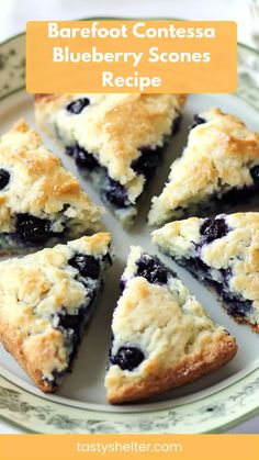 barefoot contessa blueberry scones recipe Moist Blueberry Scones, Blueberry Scones With Frozen Blueberries, Easy Blueberry Scones Recipe, Scones With Heavy Cream, Blueberry Scones Recipe Easy, Scones Blueberry, Perfect Scones Recipe, Blueberry Scone, Best Scone Recipe