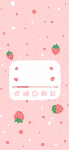 a pink background with strawberries on it