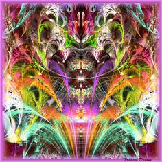 an abstract digital art work with bright colors