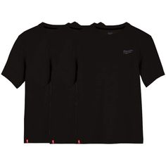 The MILWAUKEE Large Black Short Sleeve Hybrid Work Tee is a lightweight and breathable solution that allows users to STAY COMFORTABLE and KEEP COOL. This short sleeve t-shirt is specifically created for mobility and durability with its drop shoulder design to reduce wear on the seams. The Hybrid Work Tee Shirt is built to protect against the elements, offering UPF 50 protection for those warm days on the job site and moisture-wicking fabric so users can stay dry while working. Gender: male. Age Group: adult. Hybrid Design, Work Jackets, Shoulder Design, Layered Look, Moisture Wicking Fabric, Neck Shirt, Black Shorts, Upf 50, Large Black