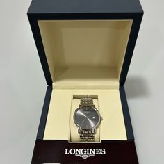 Longines Elegant Automatic Grey Dial Stainless Steel Watch 39mm L49104726 $1,900. New With Box. From Saks. Case Shape: Round Material: Stainless Steel Glass: Sapphire Dimension: 39.00mm Water Resistance: 30 Meters (100 Feet) Movement And Functions Caliber: 619/888 Automatic Function: Hours, Minutes, Seconds, And Date. Bracelet Bracelet Material: Stainless Steel Classic Round Dial Jewelry Watch For Gift, Timeless Watch With Date Indicator As Gift, Classic Watch With Date Indicator As Gift, Classic Watches With Date Indicator For Gift, Classic Silver Diamond Watch For Gift, Classic Silver Diamond Watch As Gift, Elegant Watch With Date Indicator As Gift, Classic Silver Watch Accessories With Date Indicator, Classic Watches With Date Indicator As Gift