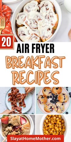 air fryer breakfast recipe collage with text overlay