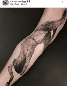 a woman's arm with a black and white tattoo design on the left forearm