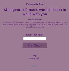 the sign up page for what gene of music would i listen to while with you?