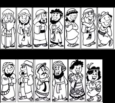 the seven acts of jesus coloring page for kids with pictures of them and their names