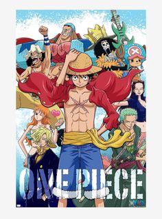 one piece anime poster with all the characters