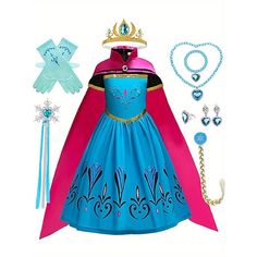 a doll dressed in a princess costume with accessories