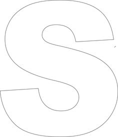 the letter s is shown in black and white, with no outlines on it