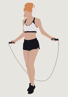 Vector Woman Skipping Rope Sports Illustration, People Graphic, Cut Out People, People Png, Vector People, Leaves Illustration