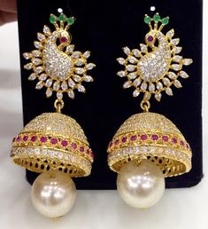 Beauty & Fashion: மார்கெட்ல என்ன புதுசு? Diamond Jumkas, 1 Gram Gold Jewellery, Bridal Diamond Necklace, Gold Jhumka Earrings, Diamond Jewelry Earrings, Good For Me, Buy Gold Jewelry, Antique Gold Jewelry Indian, Stone Jewellery