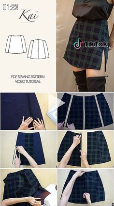 Mini Skirt Tutorial, Mini Skirt Pattern, Projek Menjahit, Skirt Tutorial, Sew Ins, Diy Clothes Design, Couture Sewing Techniques, Pola Sulam, Skirt Patterns Sewing