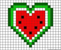 a cross stitch pattern with a red heart on it's green and white background