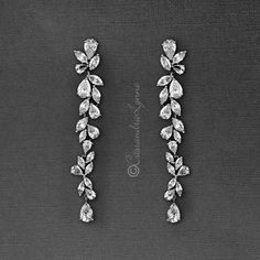 Elegant and gorgeous earrings with marquise and teardrop CZ jewels. Pierced post backs and 3.25 inches long. Rhodium plated, gold or rose gold plated, grade AAA cubic zirconia and lead free. Silver Prom Jewelry, Ring Dance, Prom Attire, Quince Stuff, Long Bridal Earrings, Prom 2022, Wedding Aesthetics, Earrings Outfit