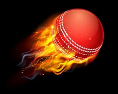 a red cricket ball in flames on a black background royalty illustration stock images and clippings