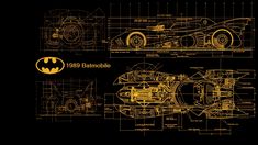 the batman batmobile blueprint is shown