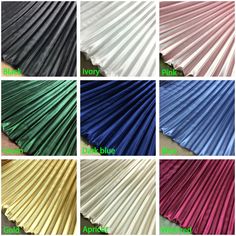 different colors of pleated fabric