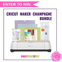 the cricut maker champagne bundle is on display