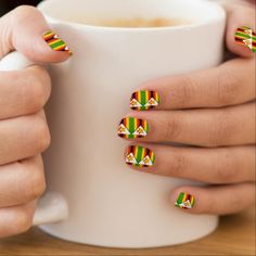 Flag of Zimbabwe Africa Minx Nail Wraps - country gifts style diy gift ideas Cherry Blossom Nails Art, Feather Nail Art, Margarita Drink, Pink Lilies, Cherry Blossom Nails, Feather Nails, Beautiful Chickens, Minx Nails, Margarita Glasses