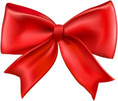 a red bow on a white background with clipping for text or image in the bottom right corner