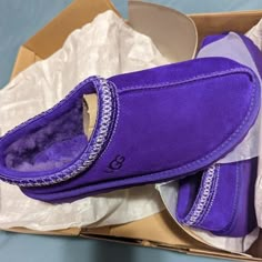 Size 9 purple uggs Ugg Slippers Purple, Purple Tasman Uggs, Purple Ugg Slippers, Purple Uggs, Fun Slippers, Crocs Fashion