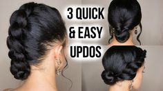 Straightened Natural Hair, Quick Easy Updos, Black Updo, Quick And Easy Hairstyles, Natural Updo, Side Bun Hairstyles, Straightening Natural Hair, Black Hair Updo Hairstyles, Easy Updo