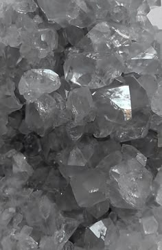 a pile of ice crystals sitting on top of a table