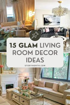 living room decor ideas that are easy to do in your home or apartment with pictures and text overlaying the top