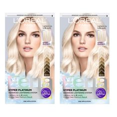 PRICES MAY VARY. Lightening Hair Color System: This advanced hair lightening system provides crystal clear Platinum Blonde Hair results for weeks; Lighten any hair type and texture up to 8 levels. Ideal for dark brown hair to light brown hair. Pack of 2 Includes Purple Conditioner: This hair dye kit includes Anti-Brass Conditioner with purple pigments to reduce unwanted orange and yellow tones while providing reinforcing care for strong, no-brass hair color Hyper Platinum Hair Dye: Feria Hyper P Platinum Blonde Hair Dye, Platinum Hair Dye, Hair Lightening, Blonde Hair Dye, Purple Conditioner, Hair Bleach, Grey Hair Coverage, Grey Hair Dye, Temporary Hair Dye