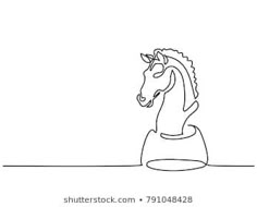 a single line drawing of a horse in a sweater sitting on the ground looking at something