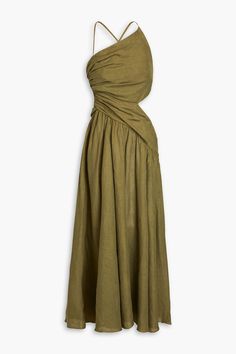 ZIMMERMANN Cutout linen midi dress Zimmermann Dress, Loungewear Luxury, Linen Midi Dress, Dress For Woman, Green Midi Dress, Linen Dresses, Cocktail Dress Party, Guest Dresses, Dress Details