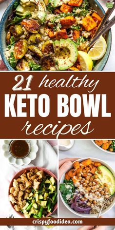 These healthy keto bowl recipes are best for meal prep and for weight loss. Keto Bowls Dinner, Keto Bowls Recipes, Keto Buddha Bowl, Keto Bowl Recipes, Protein Bowl Recipes, Healthy Bowls Clean Eating, Healthy Bowl Recipes