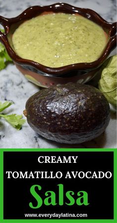 creamy tomato and avocado salsa in a bowl with lettuce on the side