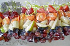 fruit salad to go bagged in cellophane and wrapped in clear cellophane