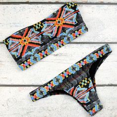 Printed Bandeau Swimwear For Beach, Bohemian Bandeau Swimwear, Hippie Festival Swimwear, Fitted, Festival Swimwear With Triangle Top And Built-in Bra, Festival Swimwear With Built-in Bra And Triangle Top, Country Dog, Summer Suit, Boho Swimwear, Beach Attire