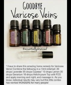 Essential Oils For Varicose Veins, Varicose Vein Remedy, Doterra Essential Oils Recipes, Essential Oils Guide, Essential Oil Roller Bottle