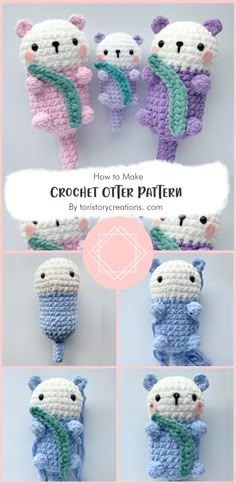 crochet otter pattern with instructions for how to make it in the shape of a teddy bear