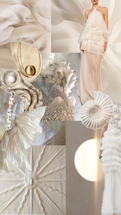 Fashion concept collage - pearls, soft aesthetic, beach shells, flowy shapes, neutral color pallet, mood board, creative inspiration Ivory Mood Board, Pearls Mood Board, Fashion Collection Moodboard Inspiration, Ocean Moodboard Aesthetic, Shell Fashion Design, Beach Mood Board Aesthetic, Shell Inspired Fashion, Pearl Mood Board, Mood Borde Fashion