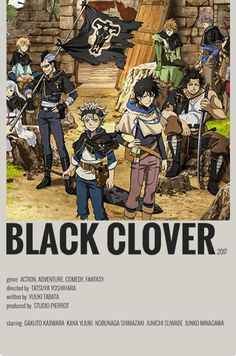 an anime poster with black clover and other characters